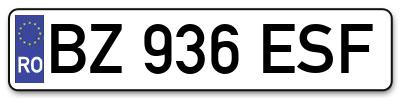 Placuta inmatriculare numar auto  BZ-936-ESF, BZ 936 ESF, BZ936ESF