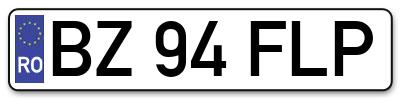 Placuta inmatriculare numar auto  BZ-94-FLP, BZ 94 FLP, BZ94FLP