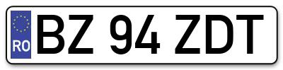 Placuta inmatriculare numar auto  BZ-94-ZDT, BZ 94 ZDT, BZ94ZDT