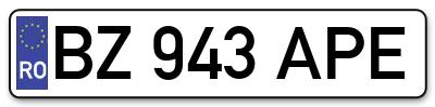 Placuta inmatriculare numar auto  BZ-943-APE, BZ 943 APE, BZ943APE