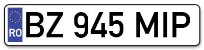 Placuta inmatriculare numar auto  BZ-945-MIP, BZ 945 MIP, BZ945MIP