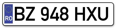 Placuta inmatriculare numar auto  BZ-948-HXU, BZ 948 HXU, BZ948HXU