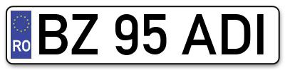 Placuta inmatriculare numar auto  BZ-95-ADI, BZ 95 ADI, BZ95ADI