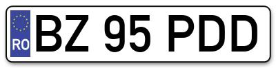 Placuta inmatriculare numar auto  BZ-95-PDD, BZ 95 PDD, BZ95PDD