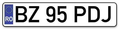 Placuta inmatriculare numar auto  BZ-95-PDJ, BZ 95 PDJ, BZ95PDJ
