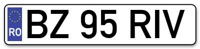 Placuta inmatriculare numar auto  BZ-95-RIV, BZ 95 RIV, BZ95RIV