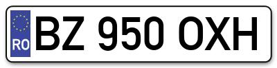 Placuta inmatriculare numar auto  BZ-950-OXH, BZ 950 OXH, BZ950OXH