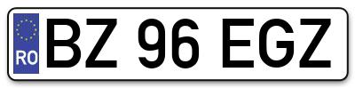 Placuta inmatriculare numar auto  BZ-96-EGZ, BZ 96 EGZ, BZ96EGZ