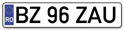 Placuta inmatriculare numar auto  BZ-96-ZAU, BZ 96 ZAU, BZ96ZAU