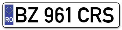 Placuta inmatriculare numar auto  BZ-961-CRS, BZ 961 CRS, BZ961CRS