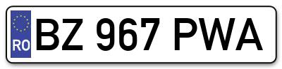 Placuta inmatriculare numar auto  BZ-967-PWA, BZ 967 PWA, BZ967PWA