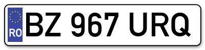 Placuta inmatriculare numar auto  BZ-967-URQ, BZ 967 URQ, BZ967URQ