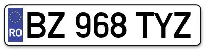 Placuta inmatriculare numar auto  BZ-968-TYZ, BZ 968 TYZ, BZ968TYZ