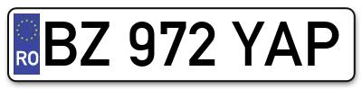 Placuta inmatriculare numar auto  BZ-972-YAP, BZ 972 YAP, BZ972YAP