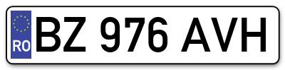 Placuta inmatriculare numar auto  BZ-976-AVH, BZ 976 AVH, BZ976AVH