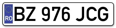 Placuta inmatriculare numar auto  BZ-976-JCG, BZ 976 JCG, BZ976JCG