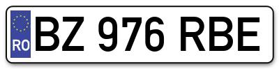 Placuta inmatriculare numar auto  BZ-976-RBE, BZ 976 RBE, BZ976RBE