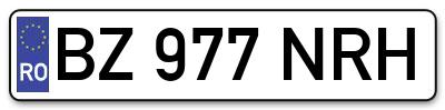 Placuta inmatriculare numar auto  BZ-977-NRH, BZ 977 NRH, BZ977NRH