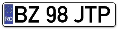 Placuta inmatriculare numar auto  BZ-98-JTP, BZ 98 JTP, BZ98JTP