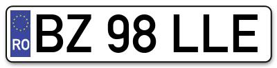 Placuta inmatriculare numar auto  BZ-98-LLE, BZ 98 LLE, BZ98LLE