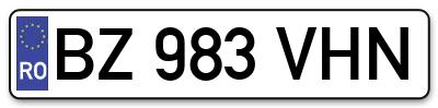 Placuta inmatriculare numar auto  BZ-983-VHN, BZ 983 VHN, BZ983VHN
