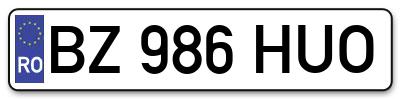 Placuta inmatriculare numar auto  BZ-986-HUO, BZ 986 HUO, BZ986HUO