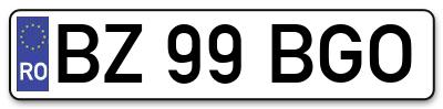 Placuta inmatriculare numar auto  BZ-99-BGO, BZ 99 BGO, BZ99BGO