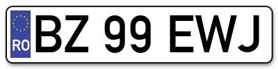 Placuta inmatriculare numar auto  BZ-99-EWJ, BZ 99 EWJ, BZ99EWJ