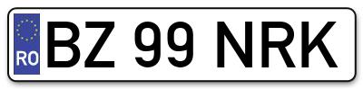 Placuta inmatriculare numar auto  BZ-99-NRK, BZ 99 NRK, BZ99NRK