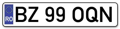 Placuta inmatriculare numar auto  BZ-99-OQN, BZ 99 OQN, BZ99OQN