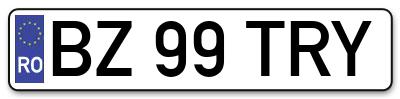 Placuta inmatriculare numar auto  BZ-99-TRY, BZ 99 TRY, BZ99TRY