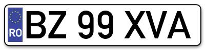 Placuta inmatriculare numar auto  BZ-99-XVA, BZ 99 XVA, BZ99XVA