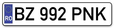 Placuta inmatriculare numar auto  BZ-992-PNK, BZ 992 PNK, BZ992PNK