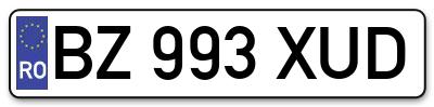 Placuta inmatriculare numar auto  BZ-993-XUD, BZ 993 XUD, BZ993XUD