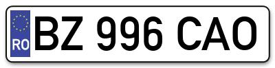 Placuta inmatriculare numar auto  BZ-996-CAO, BZ 996 CAO, BZ996CAO