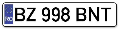 Placuta inmatriculare numar auto  BZ-998-BNT, BZ 998 BNT, BZ998BNT