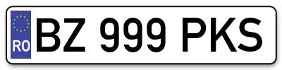 Placuta inmatriculare numar auto  BZ-999-PKS, BZ 999 PKS, BZ999PKS