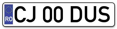 Placuta inmatriculare numar auto  CJ-00-DUS, CJ 00 DUS, CJ00DUS