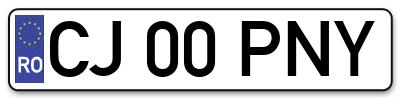 Placuta inmatriculare numar auto  CJ-00-PNY, CJ 00 PNY, CJ00PNY