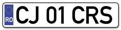 Placuta inmatriculare numar auto  CJ-01-CRS, CJ 01 CRS, CJ01CRS