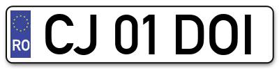 Placuta inmatriculare numar auto  CJ-01-DOI, CJ 01 DOI, CJ01DOI