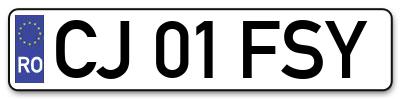 Placuta inmatriculare numar auto  CJ-01-FSY, CJ 01 FSY, CJ01FSY