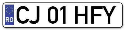 Placuta inmatriculare numar auto  CJ-01-HFY, CJ 01 HFY, CJ01HFY