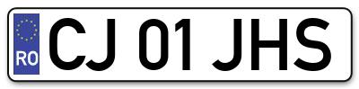 Placuta inmatriculare numar auto  CJ-01-JHS, CJ 01 JHS, CJ01JHS