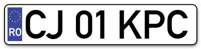 Placuta inmatriculare numar auto  CJ-01-KPC, CJ 01 KPC, CJ01KPC