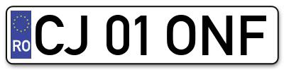 Placuta inmatriculare numar auto  CJ-01-ONF, CJ 01 ONF, CJ01ONF