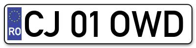 Placuta inmatriculare numar auto  CJ-01-OWD, CJ 01 OWD, CJ01OWD