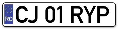 Placuta inmatriculare numar auto  CJ-01-RYP, CJ 01 RYP, CJ01RYP