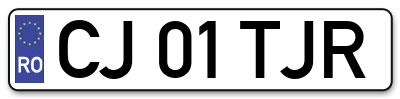 Placuta inmatriculare numar auto  CJ-01-TJR, CJ 01 TJR, CJ01TJR