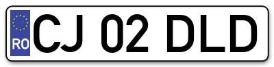 Placuta inmatriculare numar auto  CJ-02-DLD, CJ 02 DLD, CJ02DLD